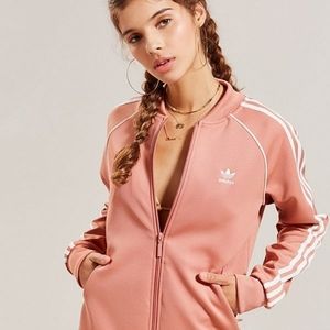 Adidas peach track jacket zip up